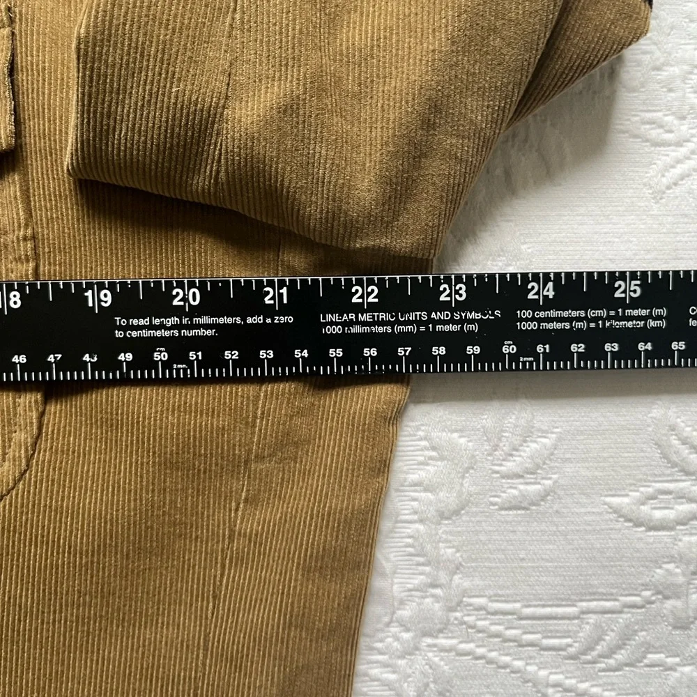 Tasso Elba Corduroy Safari Hunting Style Medium Jacket Cotton Khaki Elbow Patch